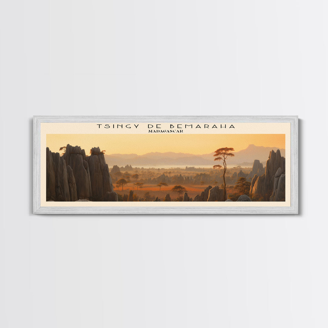 Tsingy de Bemaraha Framed Canvas Print Travel Poster | Wall Art | Home Decor | Gift For Travel Lover | Wall Hanging | Original Art