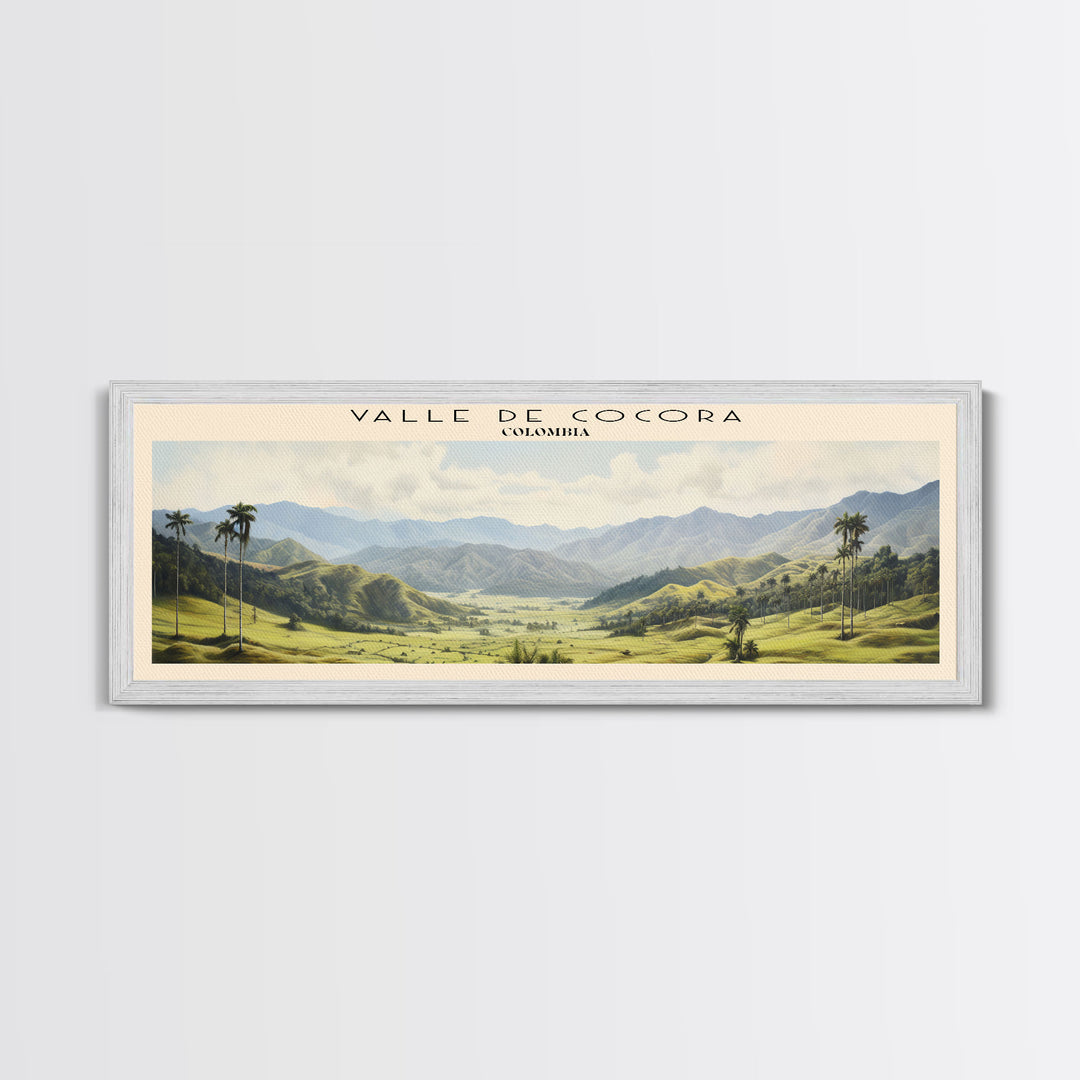 Valle de Cocora COUNTRY Travel Poster Print, Framed Canvas Print, COUNTRY Travel Art, Wood Framed Art, Wall Hanging, Home Decor