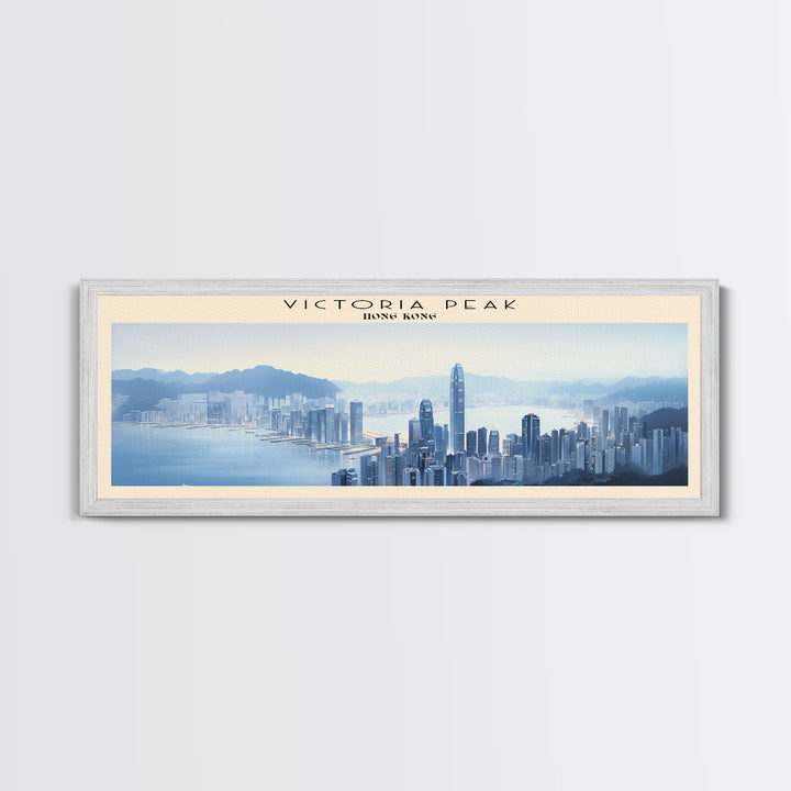 Victoria Peak COUNTRY Travel Poster Print, Framed Canvas Print, COUNTRY Travel Art, Wood Framed Art, Wall Hanging, Home Decor