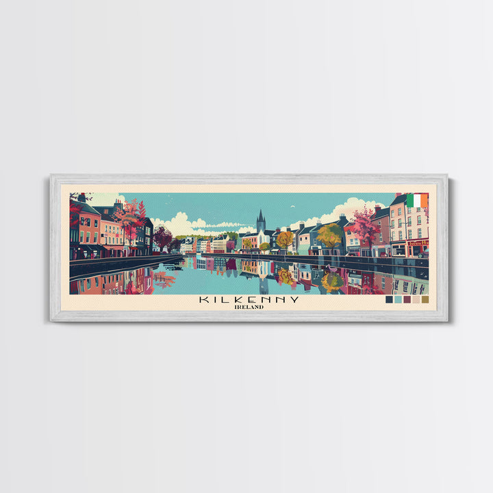 Kilkenny, Ireland Panoramic Canvas Print, Kilkenny, Ireland Painting, Ireland Art, Kilkenny Travel Poster, Travel Art, Vacation Gift