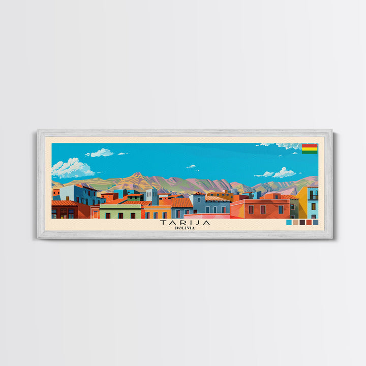 Tarija, Bolivia Panoramic Canvas Print, Tarija, Bolivia Painting, Bolivia Art, Tarija Travel Poster, Travel Art, Living Room Painting