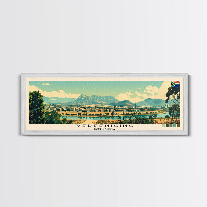 Vereeniging, South Africa Panoramic Canvas Print, Vereeniging, South Africa Painting, South Africa Art, Vereeniging Travel Poster, Travel Art, Guest Room Painting