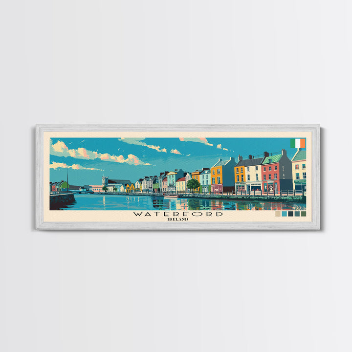 Waterford, Ireland Panoramic Canvas Print, Waterford, Ireland Painting, Ireland Art, Waterford Travel Poster, Travel Art, Housewarming Gift