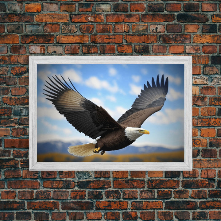 Eagle in a Mountain Clouds Canvas Wall Art Design, Framed Canvas Print Decor for Home & Office Decoration, CANVAS READY to Hang