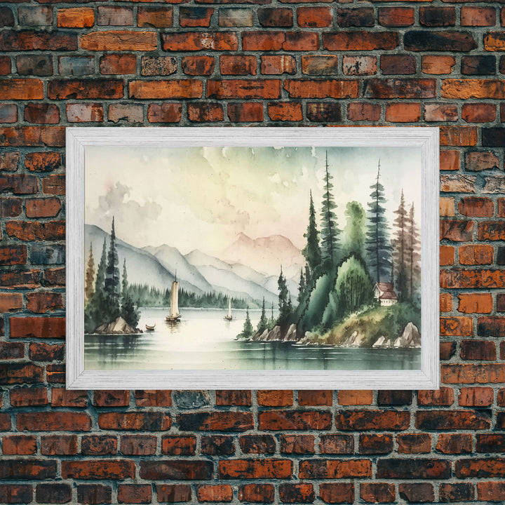 Life On The Lake, Framed Canvas Print, Wall Art, Lakehouse Art