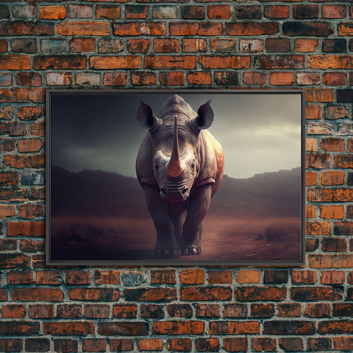 Desert Rhinoceros Animal Nature Ivory Tusk Fine Art Print, Wall Decor, Wall Poster, Wall Art Print