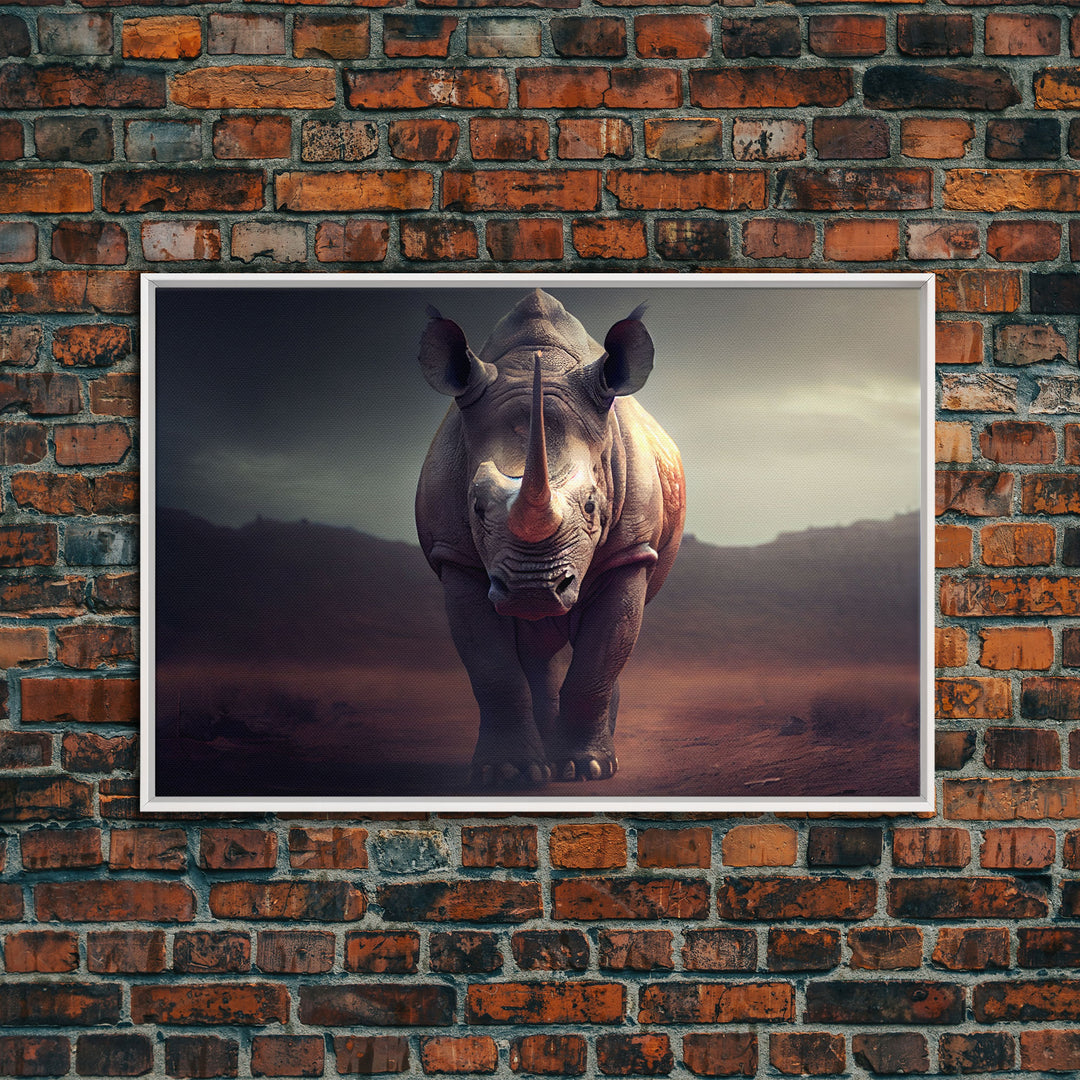 Desert Rhinoceros Animal Nature Ivory Tusk Fine Art Print, Wall Decor, Wall Poster, Wall Art Print