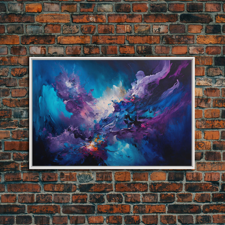 Large Blue and Purple Framed Canvas Print Abstract Art, Extra Large Painting On Canvas, Large Abstract Art, Contemporary Art Canvas