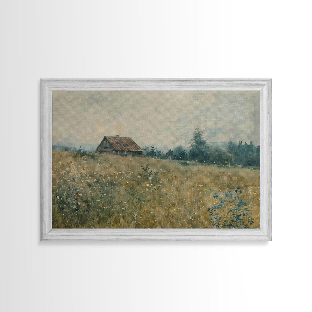 Watercolor Painting Of An Abandoned Barn, Beautiful Farmhouse Kitchen Decor, Living Room or Bedroom Wall Art, Original Country Art