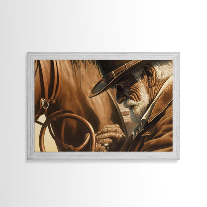 Wild West Cowboy Art, Framed Canvas Print, Cowboy Art Print, Western Art Print, Western Cowboy Gift, Retro Cowboy Decor, Western Cowboy