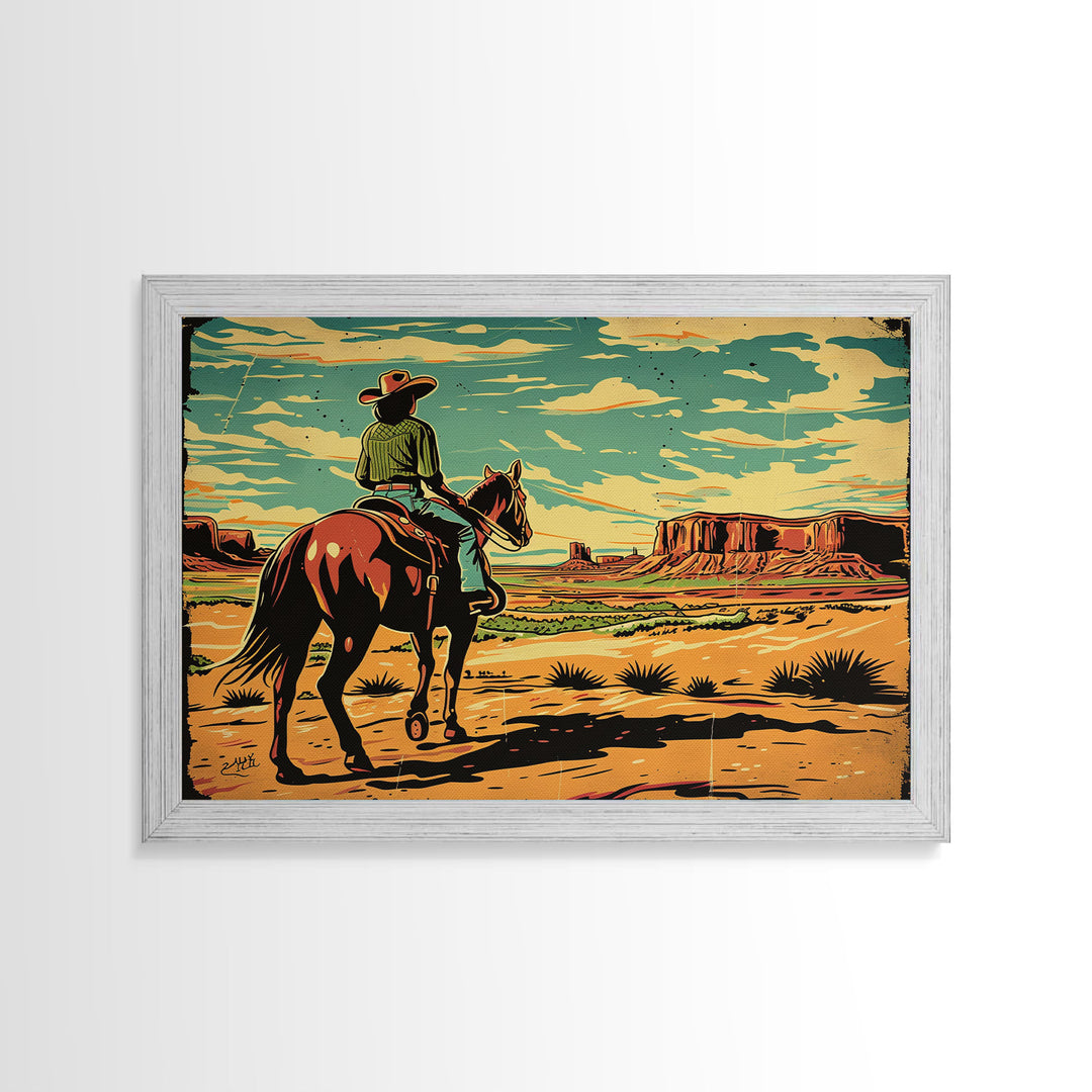 The Cowgirl | Wild West Pop Art | Framed Canvas Print Or Metal Print | Wood Framed Art | Western Decor, Wild West Art, Southwest Home Decor