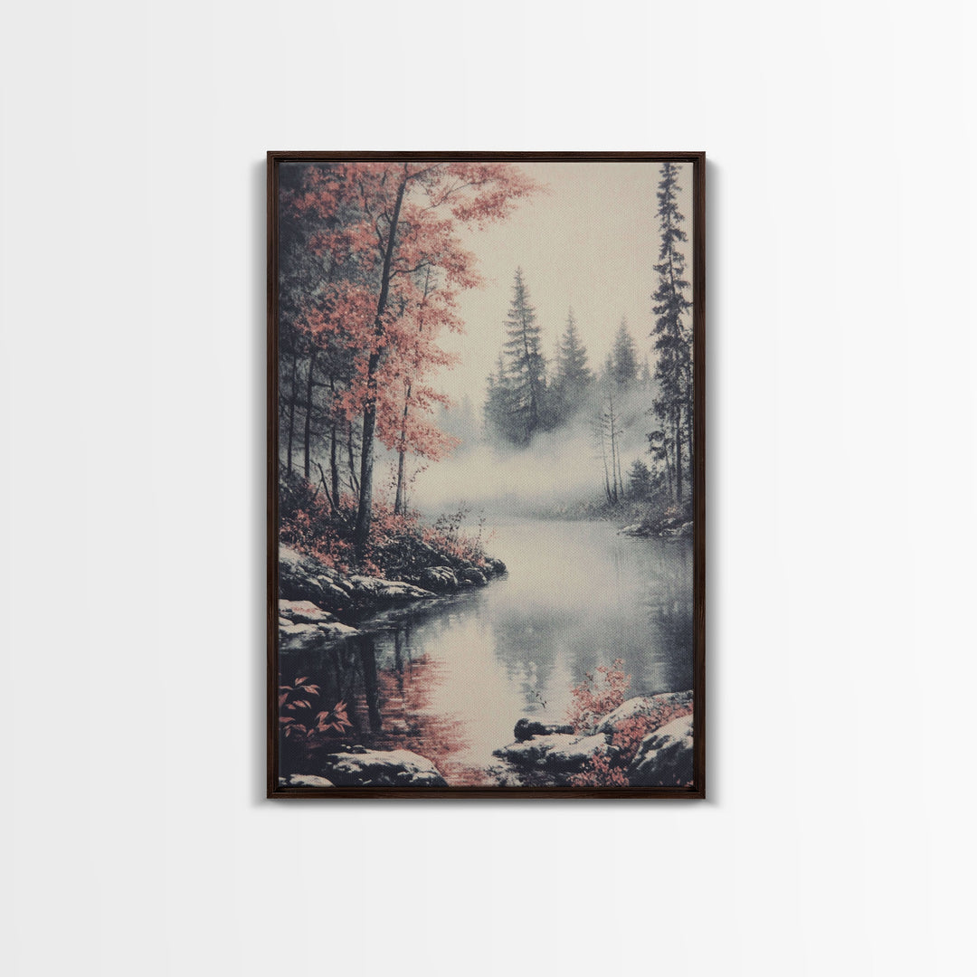 Canvas Print of Serene Winter Landscape with Snow and Bare Trees, Winter Wall Art, Moody Landscape, Gift Idea, Minimalist Seasonal Decor