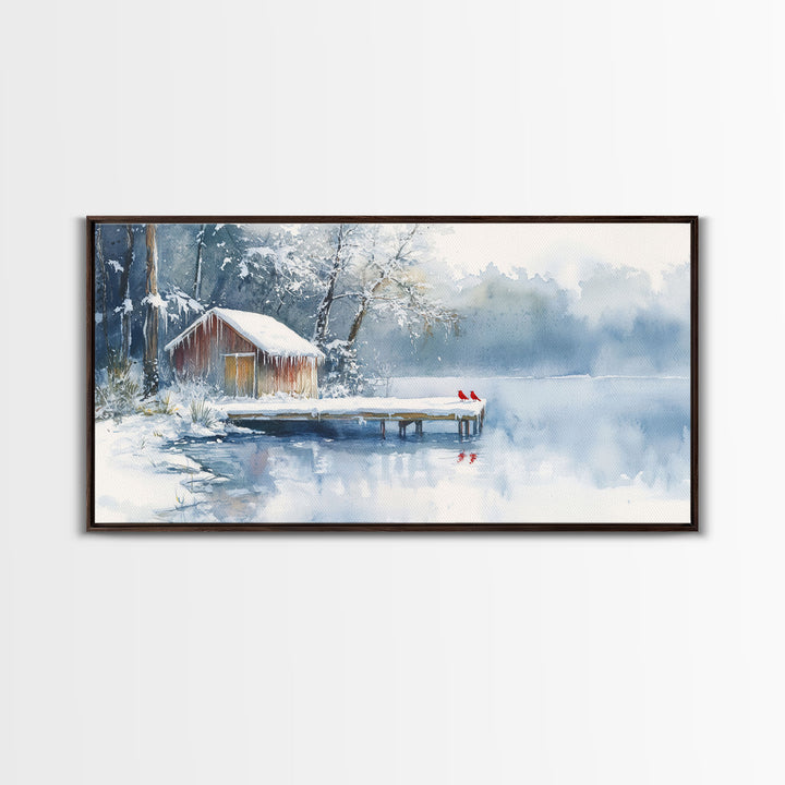 Winter Solitude - winter wall art, winter wonderland, watercolor Christmas, farmhouse Christmas decor, Christmas prints