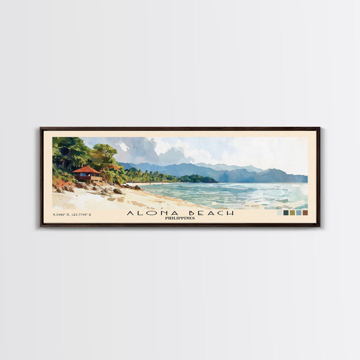 Alona Beach, Philippines Watercolor Print, Vacation Gift, Philippines Wall Art, Vacation Wall Art, Vacatation Memories, Beach Decor, Beach Or Lakehouse Art