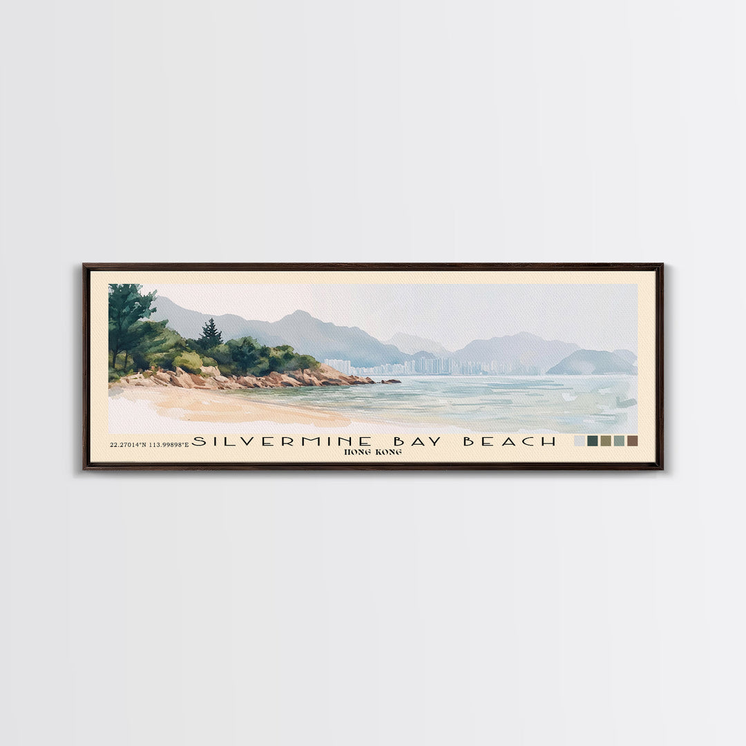 Silvermine Bay Beach, Hong Kong Watercolor Print, Vacation Gift, Hong Kong Wall Art, Beach Painting, Beach Decor, Beach Or Lakehouse Art