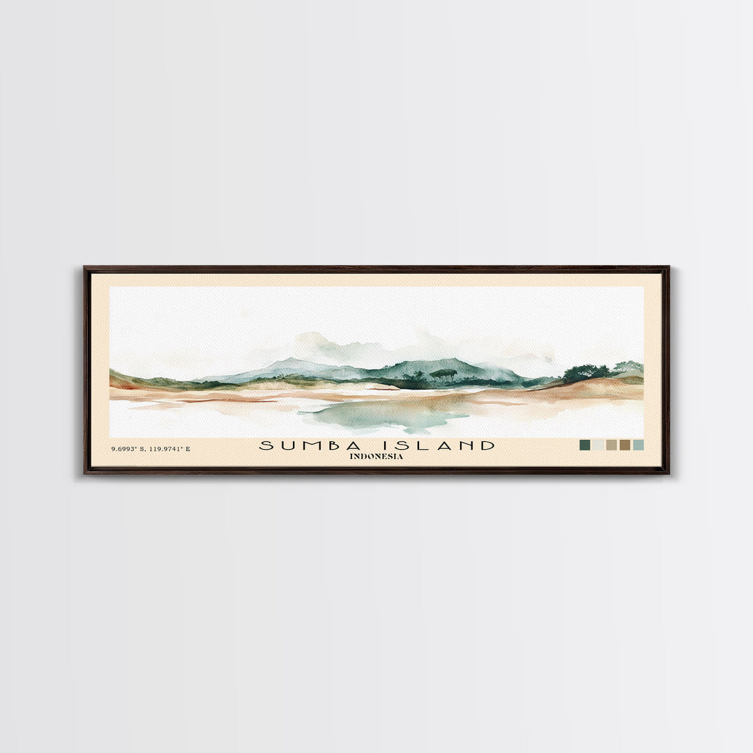 Sumba Island, Indonesia Watercolor Print, Vacation Gift, Indonesia Wall Art, Beach Painting, Beach Decor, Beach Or Lakehouse Art