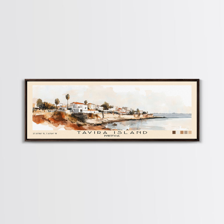 Tavira Island, Portugal Watercolor Beach Print, Vacation Gift, Portugal Wall Art, Beach Painting, Beach Decor, Beach Painting