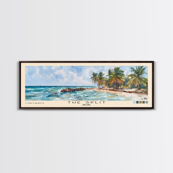 The Split, Belize Watercolor Beach Print, Vacation Gift, Belize Wall Art, Beach Painting, Beach Decor, Beach Painting