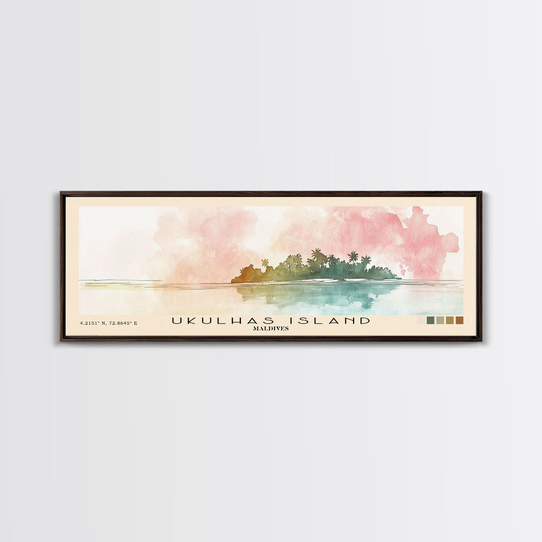 Ukulhas Island, Maldives Watercolor Print, Vacation Gift, Maldives Wall Art, Vacation Wall Art, Vacatation Memories, Beach Decor, Beach Or Lakehouse Art