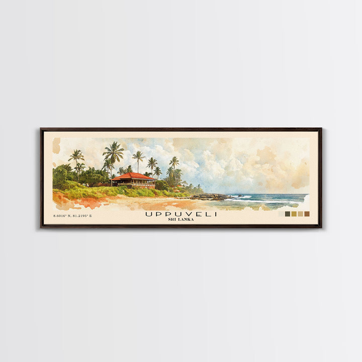 Uppuveli, Sri Lanka Watercolor Beach Print, Vacation Gift, Sri Lanka Wall Art, Beach Painting, Beach Decor, Beach Painting