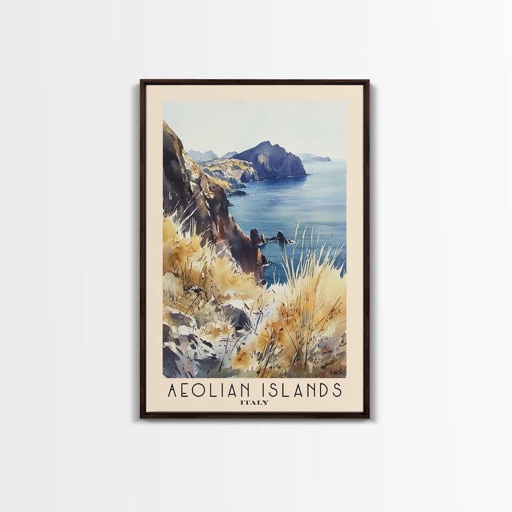 Aeolian Islands, Italy Watercolor Print, Vacation Gift, Italy Wall Art, Vacation Wall Art, Vacatation Memories, Beach Decor, Beach Or Lakehouse Art