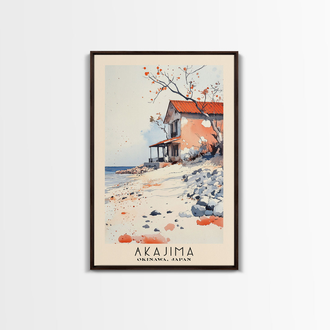 Akajima, Okinawa, Japan Watercolor Print, Vacation Gift, Okinawa, Japan Wall Art, Vacation Wall Art, Vacatation Memories, Beach Decor, Beach Or Lakehouse Art