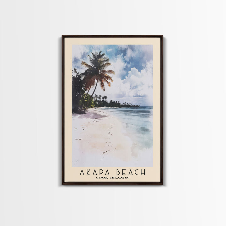 Akapa Beach, Cook Islands Watercolor Print, Vacation Gift, Cook Islands Wall Art, Beach Painting, Beach Decor, Beach Or Lakehouse Art