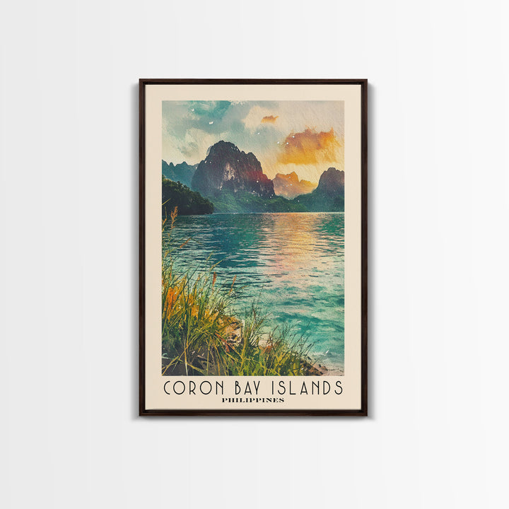 Coron Bay Islands, Philippines Watercolor Print, Vacation Gift, Philippines Wall Art, Beach Painting, Beach Decor, Beach Or Lakehouse Art