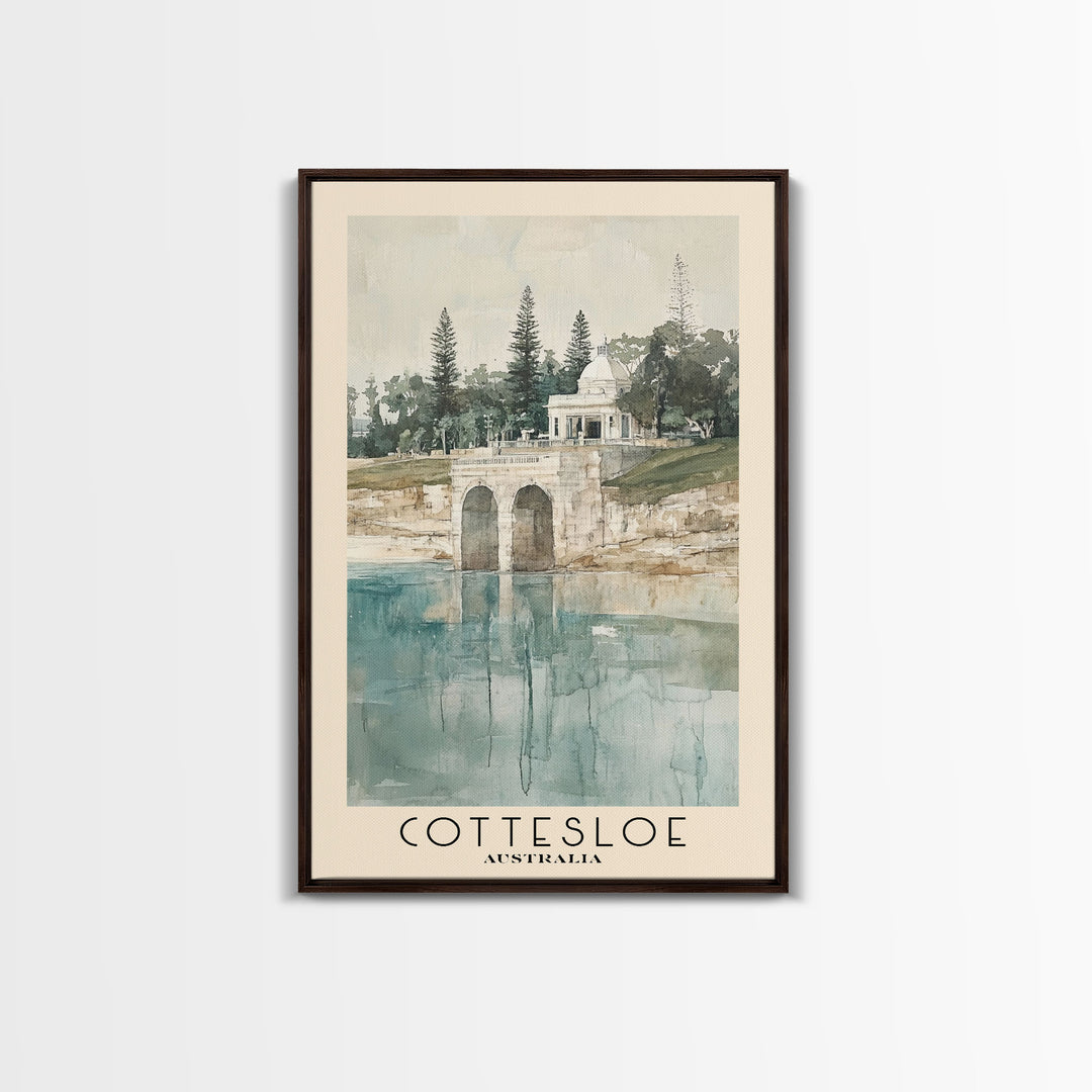 Cottesloe, Australia Watercolor Print, Vacation Gift, Australia Wall Art, Vacation Wall Art, Vacatation Memories, Beach Decor, Beach Or Lakehouse Art