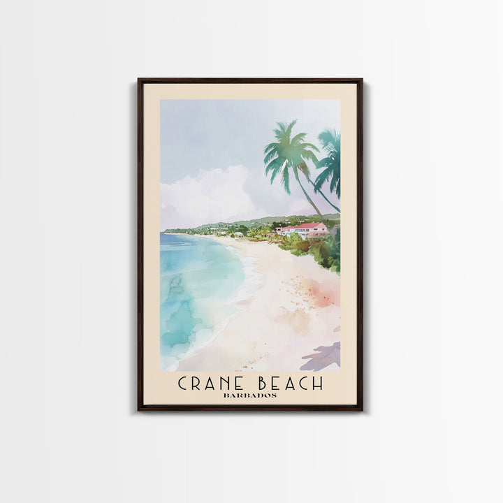 Crane Beach, Barbados Watercolor Print, Vacation Gift, Barbados Wall Art, Vacation Wall Art, Vacatation Memories, Beach Decor, Beach Or Lakehouse Art