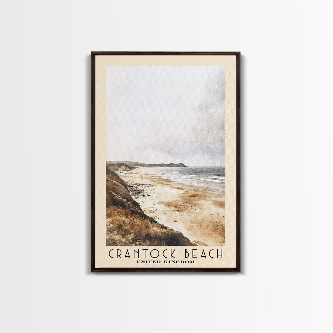 Crantock Beach, United Kingdom Watercolor Print, Vacation Gift, United Kingdom Wall Art, Beach Painting, Beach Decor, Beach Or Lakehouse Art