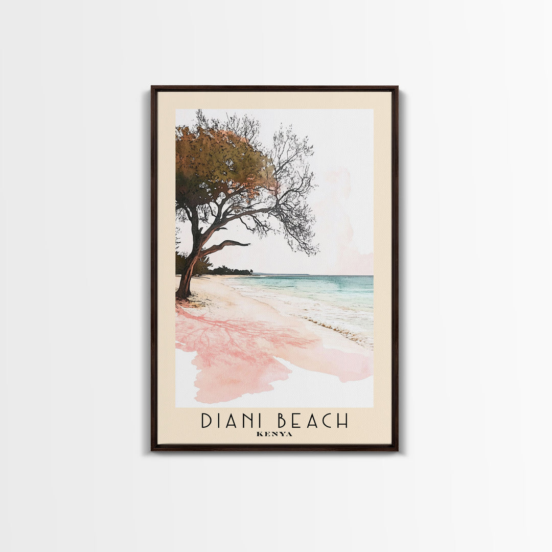 Diani Beach, Kenya Watercolor Print, Vacation Gift, Kenya Wall Art, Vacation Wall Art, Vacatation Memories, Beach Decor, Beach Or Lakehouse Art