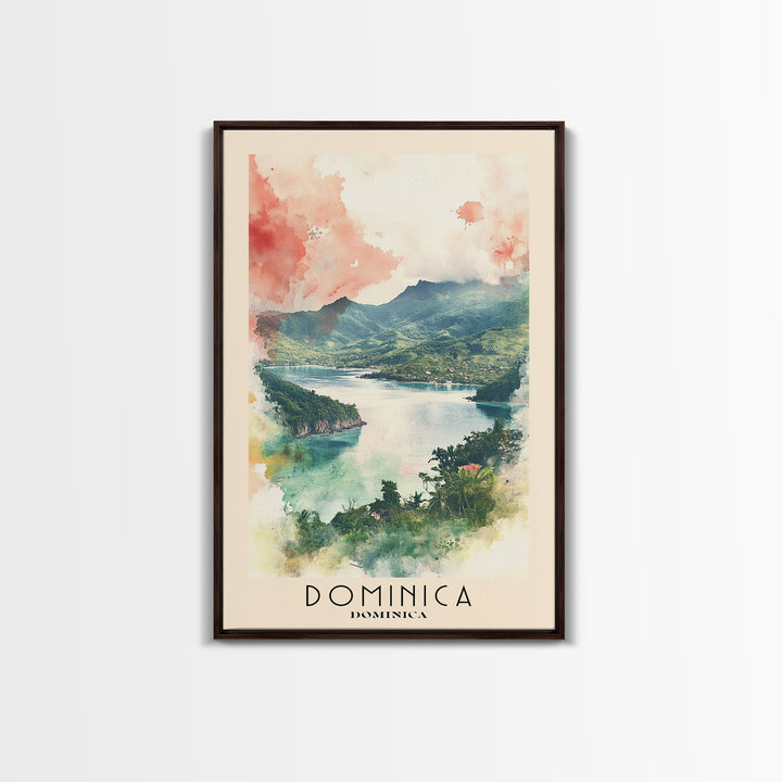 Dominica, Dominica Watercolor Print, Vacation Gift, Dominica Wall Art, Vacation Wall Art, Vacatation Memories, Beach Decor, Beach Or Lakehouse Art