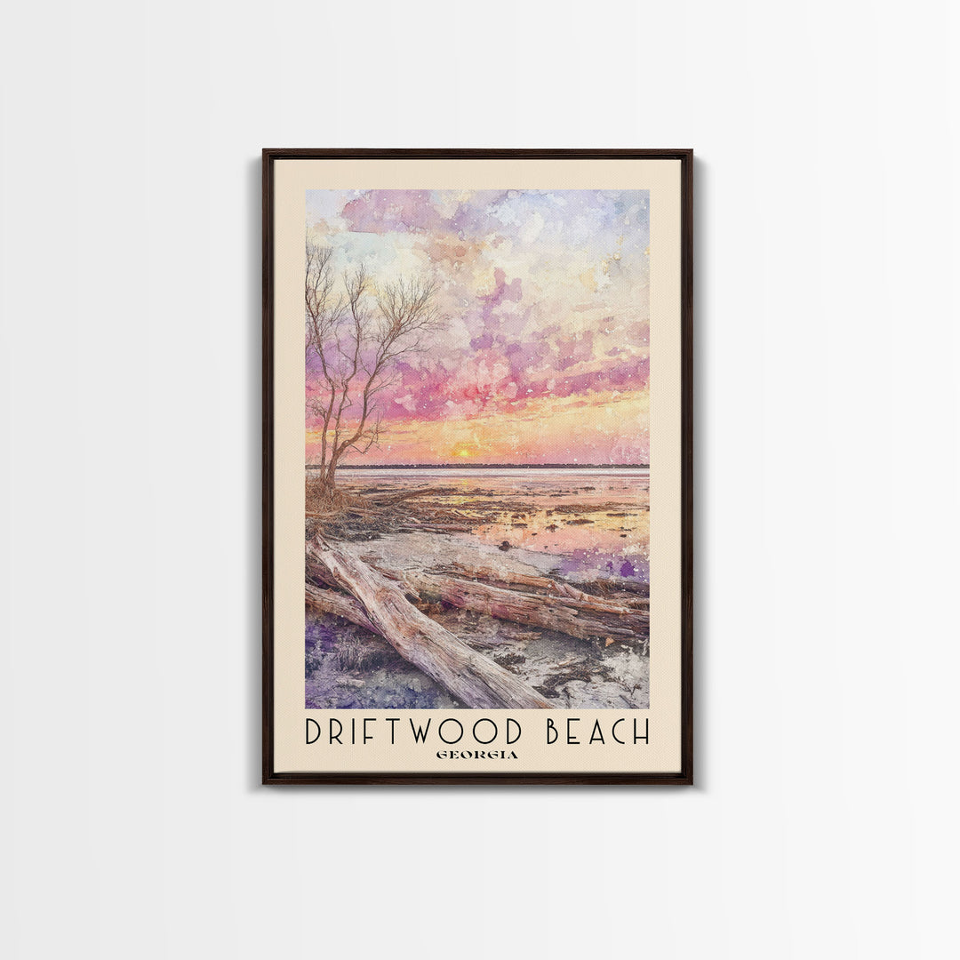 Driftwood Beach, Georgia Watercolor Print, Vacation Gift, Georgia Wall Art, Vacation Wall Art, Vacatation Memories, Beach Decor, Beach Or Lakehouse Art