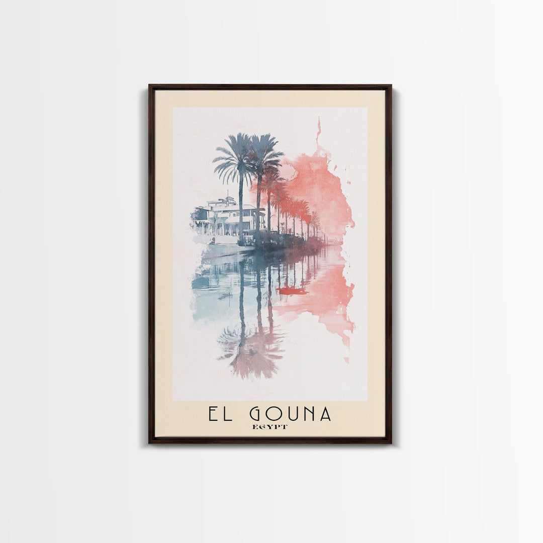 El Gouna, Egypt Watercolor Print, Vacation Gift, Egypt Wall Art, Beach Painting, Beach Decor, Beach Or Lakehouse Art