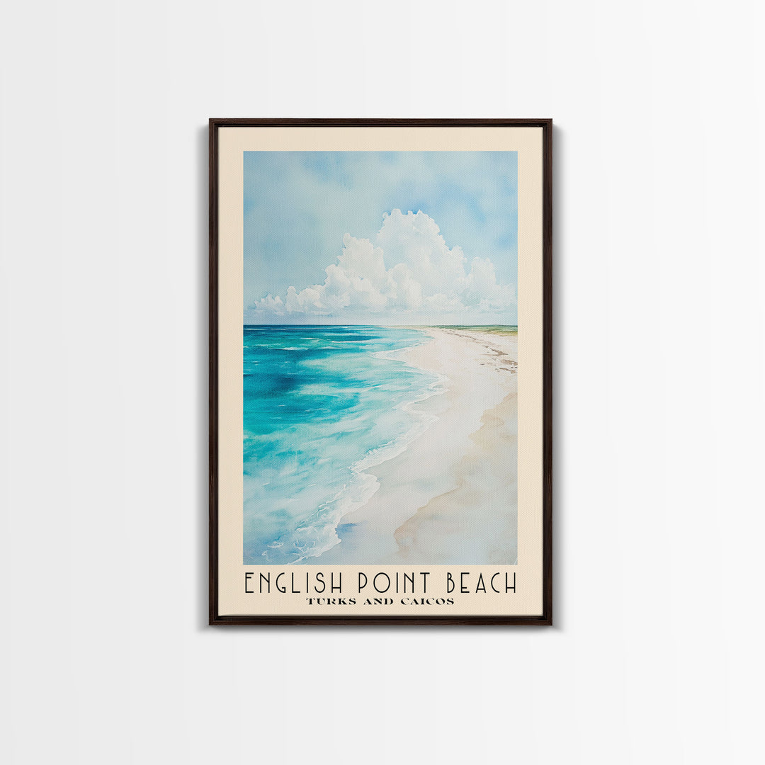 English Point Beach, Turks and Caicos Watercolor Print, Vacation Gift, Turks and Caicos Wall Art, Vacation Wall Art, Vacatation Memories, Beach Decor, Beach Or Lakehouse Art