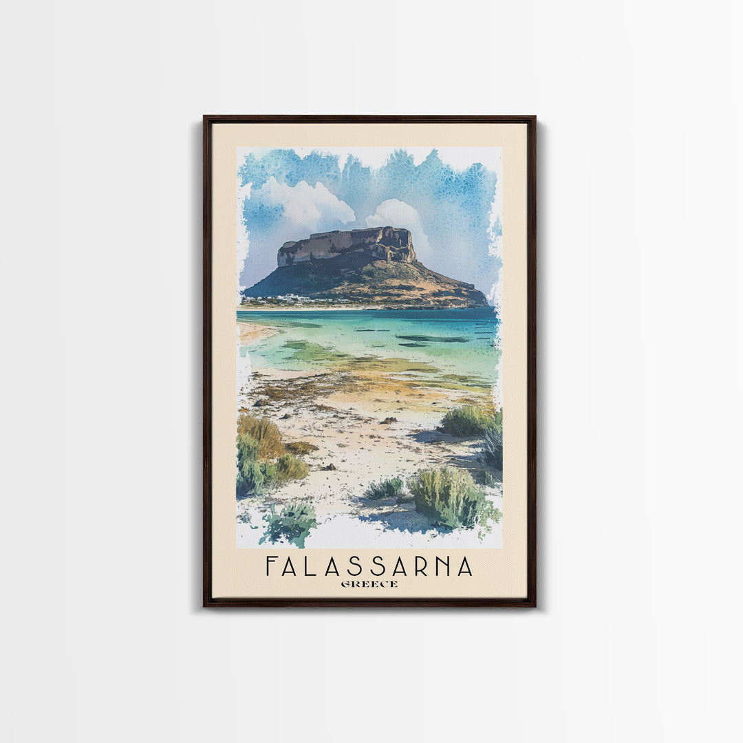 Falassarna, Greece Watercolor Beach Print, Vacation Gift, Greece Wall Art, Beach Painting, Beach Decor, Beach Painting