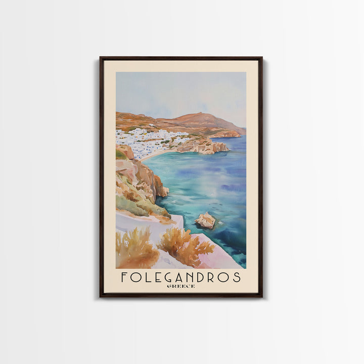 Folegandros, Greece Watercolor Print, Vacation Gift, Greece Wall Art, Beach Painting, Beach Decor, Beach Or Lakehouse Art