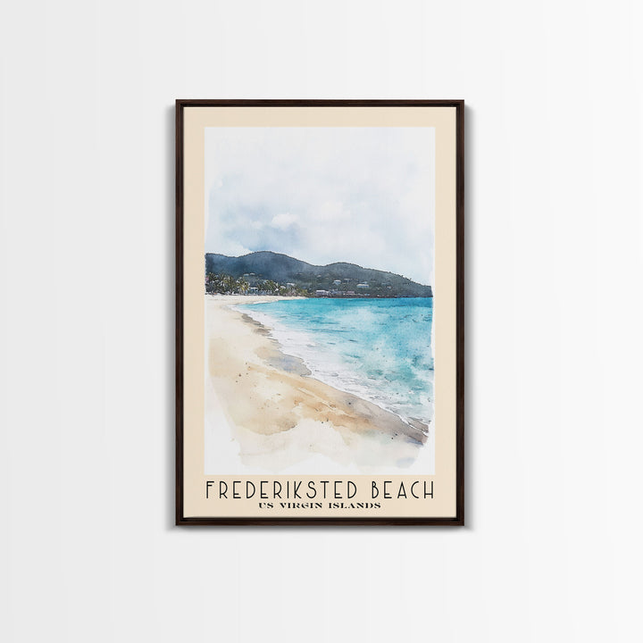 Frederiksted Beach, US Virgin islands Watercolor Beach Print, Vacation Gift, US Virgin islands Wall Art, Beach Painting, Beach Decor, Beach Painting