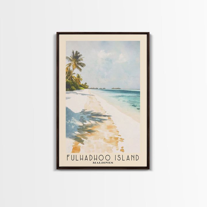 Fulhadhoo Island, Maldives Watercolor Beach Print, Vacation Gift, Maldives Wall Art, Beach Painting, Beach Decor, Beach Painting