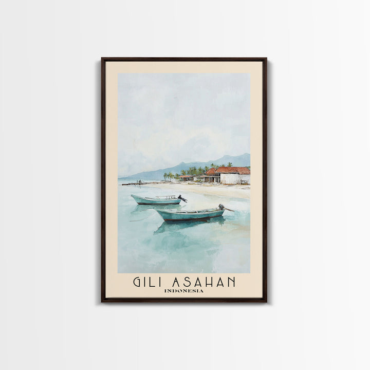 Gili Asahan, Indonesia Watercolor Print, Vacation Gift, Indonesia Wall Art, Beach Painting, Beach Decor, Beach Or Lakehouse Art