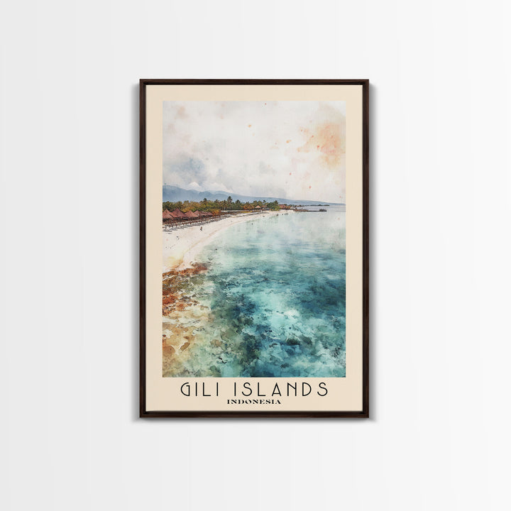 Gili Islands, Indonesia Watercolor Beach Print, Vacation Gift, Indonesia Wall Art, Beach Painting, Beach Decor, Beach Painting