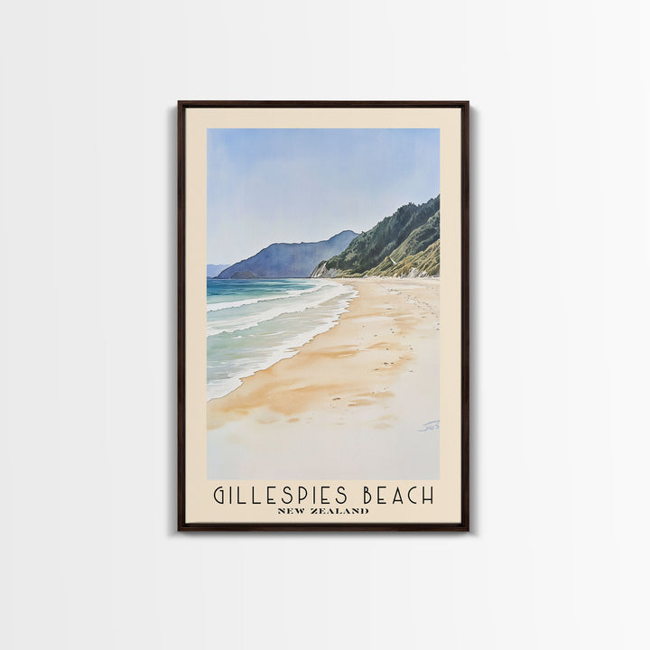 Gillespies Beach, New Zealand Watercolor Print, Vacation Gift, New Zealand Wall Art, Vacation Wall Art, Vacatation Memories, Beach Decor, Beach Or Lakehouse Art