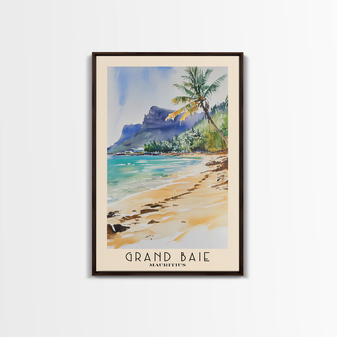 Grand Baie, Mauritius Watercolor Print, Vacation Gift, Mauritius Wall Art, Vacation Wall Art, Vacatation Memories, Beach Decor, Beach Or Lakehouse Art