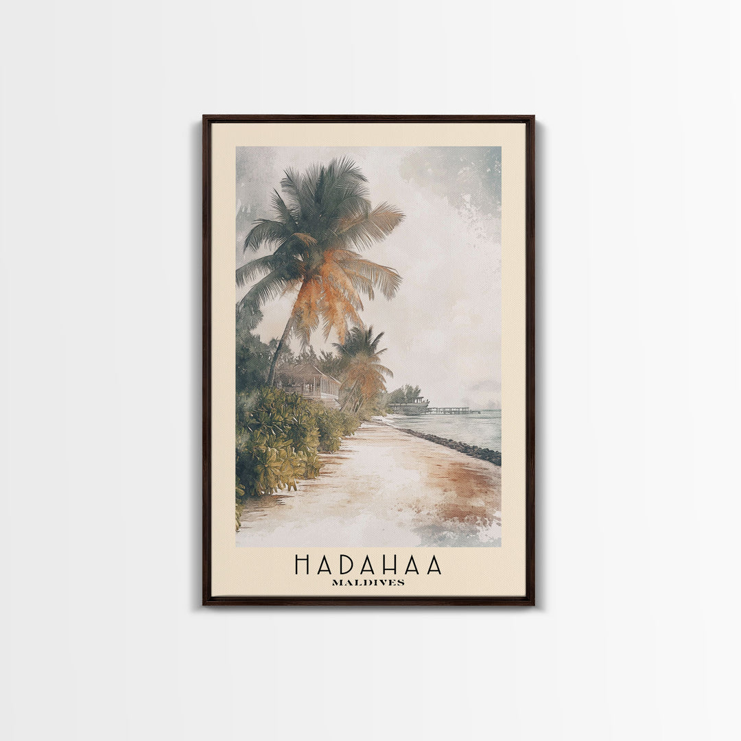 Hadahaa, Maldives Watercolor Print, Vacation Gift, Maldives Wall Art, Vacation Wall Art, Vacatation Memories, Beach Decor, Beach Or Lakehouse Art