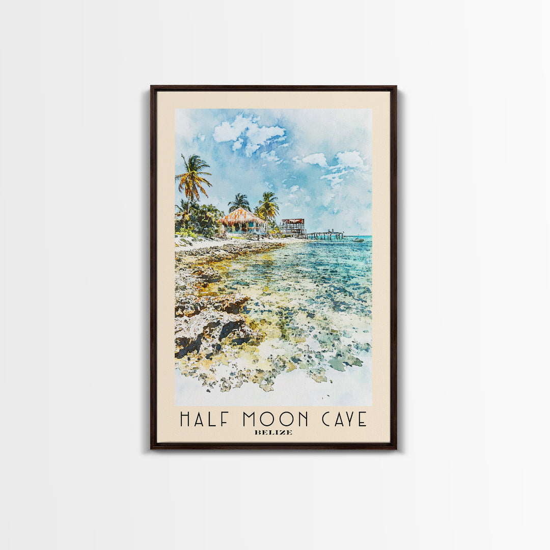 Half Moon Caye, Belize Watercolor Beach Print, Vacation Gift, Belize Wall Art, Beach Painting, Beach Decor, Beach Painting