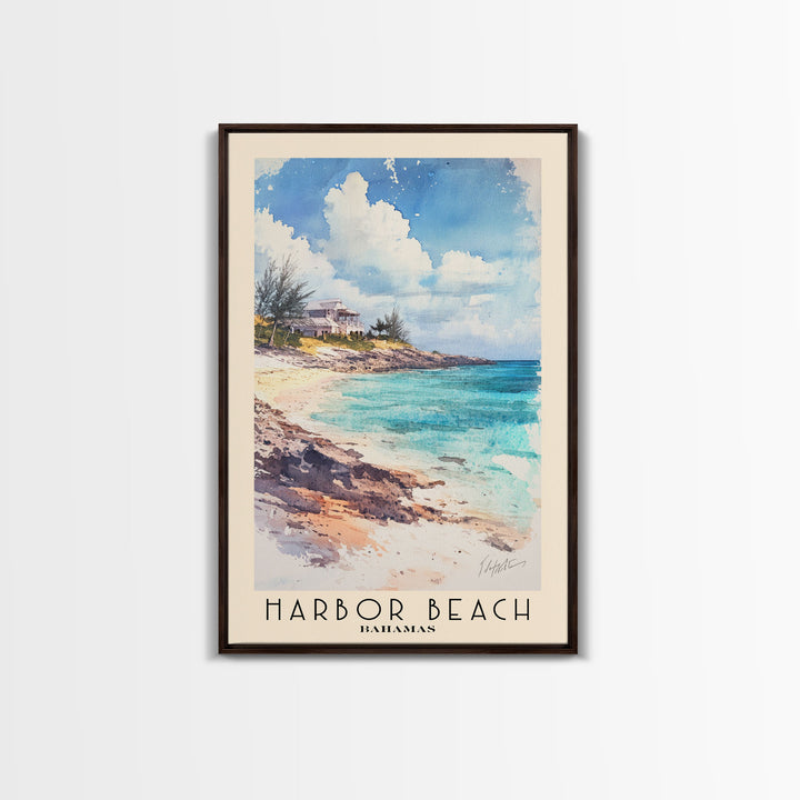 Harbor Beach, Bahamas Watercolor Beach Print, Vacation Gift, Bahamas Wall Art, Beach Painting, Beach Decor, Beach Painting