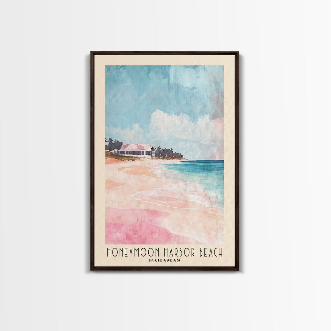 Honeymoon Harbor Beach, Bahamas Watercolor Print, Vacation Gift, Bahamas Wall Art, Vacation Wall Art, Vacatation Memories, Beach Decor, Beach Or Lakehouse Art