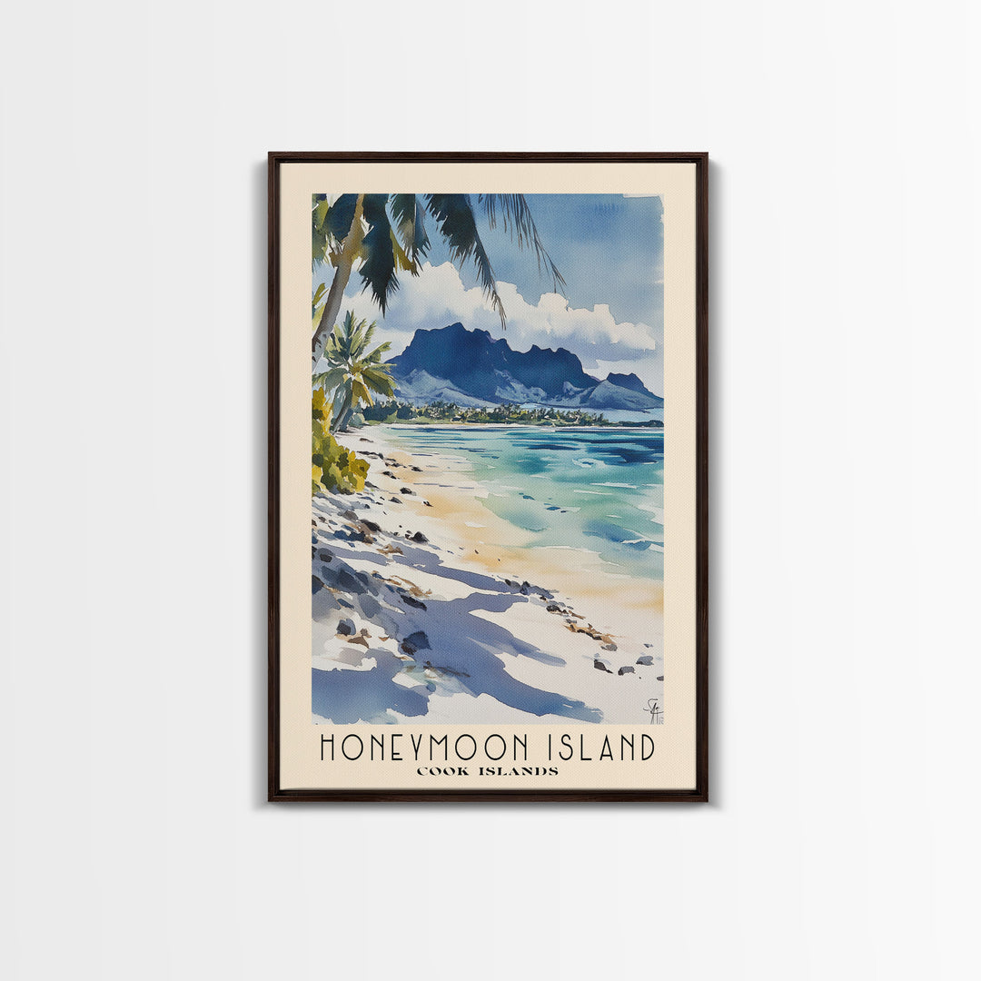 Honeymoon Island, Cook Islands Watercolor Print, Vacation Gift, Cook Islands Wall Art, Beach Painting, Beach Decor, Beach Or Lakehouse Art