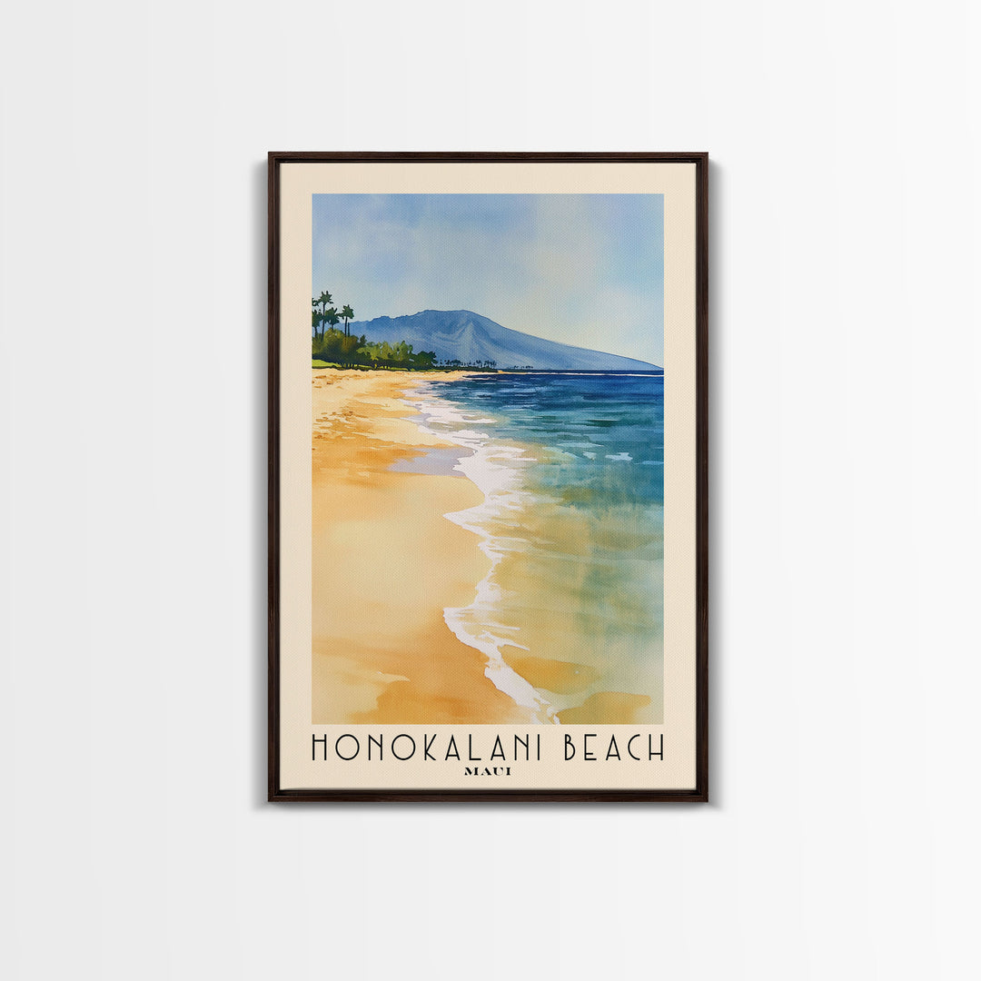 Honokalani Beach, Maui Watercolor Beach Print, Vacation Gift, Maui Wall Art, Beach Painting, Beach Decor, Beach Painting